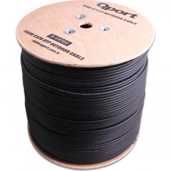 QPORT Q-CATO2 500 M CAT6 OUTDOOR SİYAH 23AWG 0.58MM KABLO