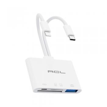 Acpt-15 4in1 Lightning +  Type-C Çıkışlı Çoklu Otg Çevirici Adaptör