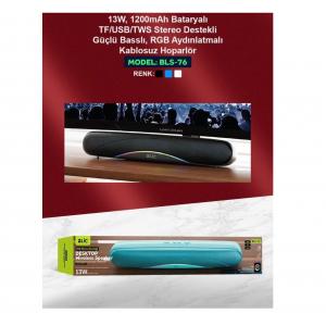 Bls-76 Bluetooth Soundbar Hoparlör 13W – Rgb Işıklı – Tws Stereo – Usb -tf Destekli Kablosuz Speaker