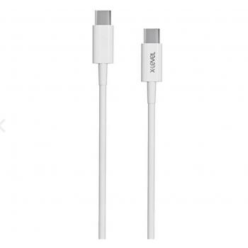 X-LEVEL XCC-8610 65W TYPE-C TO TYPE-C ŞARJ KABLOSU  BEYAZ