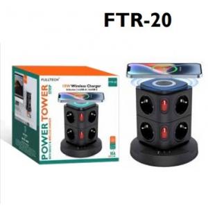 FTR-20 8x PRİZ 1x USB 2x TYPE-C WİRELESS ŞARJ AKIM KORUMALI PRİZ