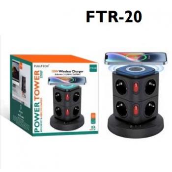 FTR-20 8x PRİZ 1x USB 2x TYPE-C WİRELESS ŞARJ AKIM KORUMALI PRİZ