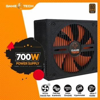 GAMETECH 700WATT 80 PLUS BRONZE 14CM SESSİZ FAN GTP700 POWER SUPPLY