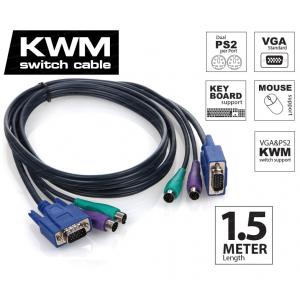 KVM SWITCH ERKEK-ERKEK 1.5m KABLO ps2