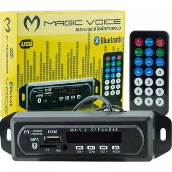 Magicvoice  Bluetooth-Aux-Usb-SD-Mmc Kumandalı Oto Teyp Çevirici Dijital Player