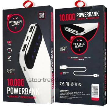 Powerway TX-101 10000 mAh Çift USB Girişli Dijital Ekranlı Powerban