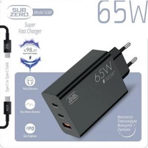SG88 65W USB + TYPE-C KAFA + TYPE-C TO TYPE-C KABLO SET