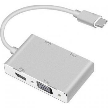 TSI-ALFAİS 4498 USB 3.1 TYPE-C TO HDMI VGA DVI USB 3.0 ÇEVİRİCİ