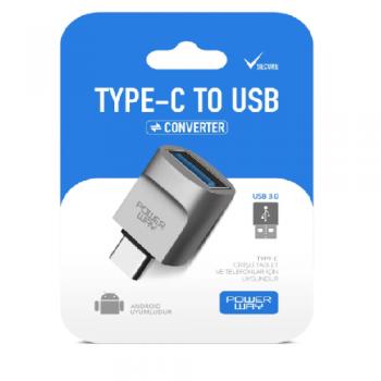 POWERWAY TYPE-C TO USB 3.0 OTG ÇEVİRİCİ ADAPTÖR