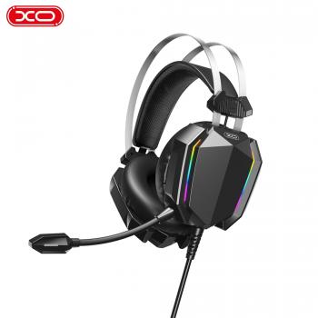 XO-GE07 RGB KABLOLU OYUNCU KULAKLIK SİYAH